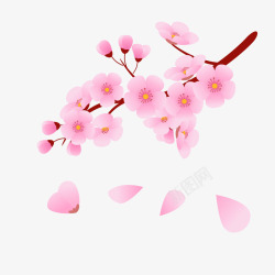 粉红色桃花春天桃花花朵花瓣春季樱花桃花素矢量图高清图片
