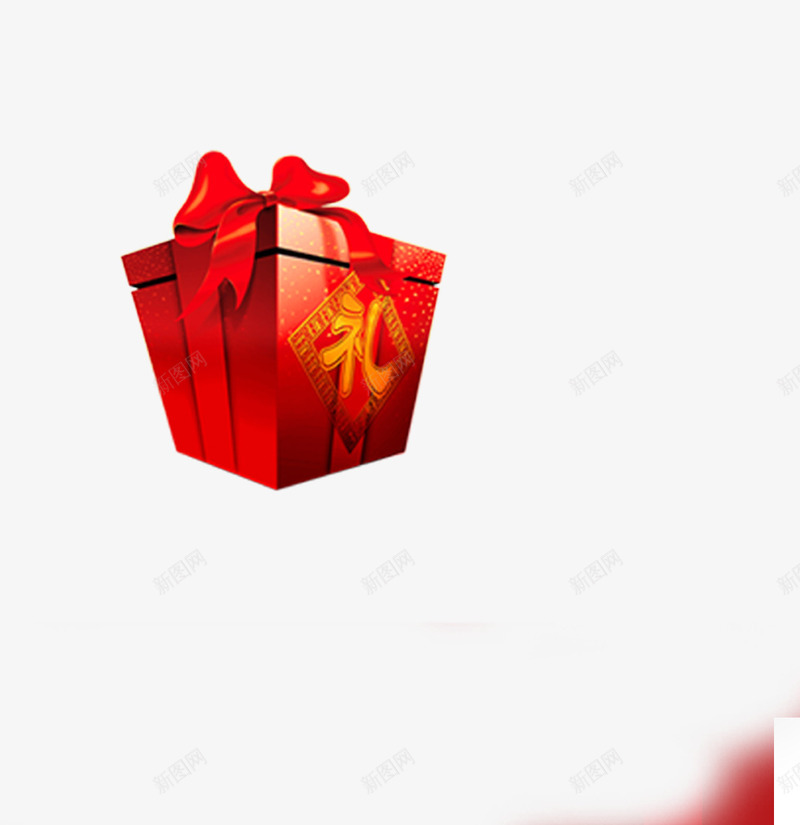 红色新年礼物包装png免抠素材_88icon https://88icon.com 包装 新年 礼物 红色 设计