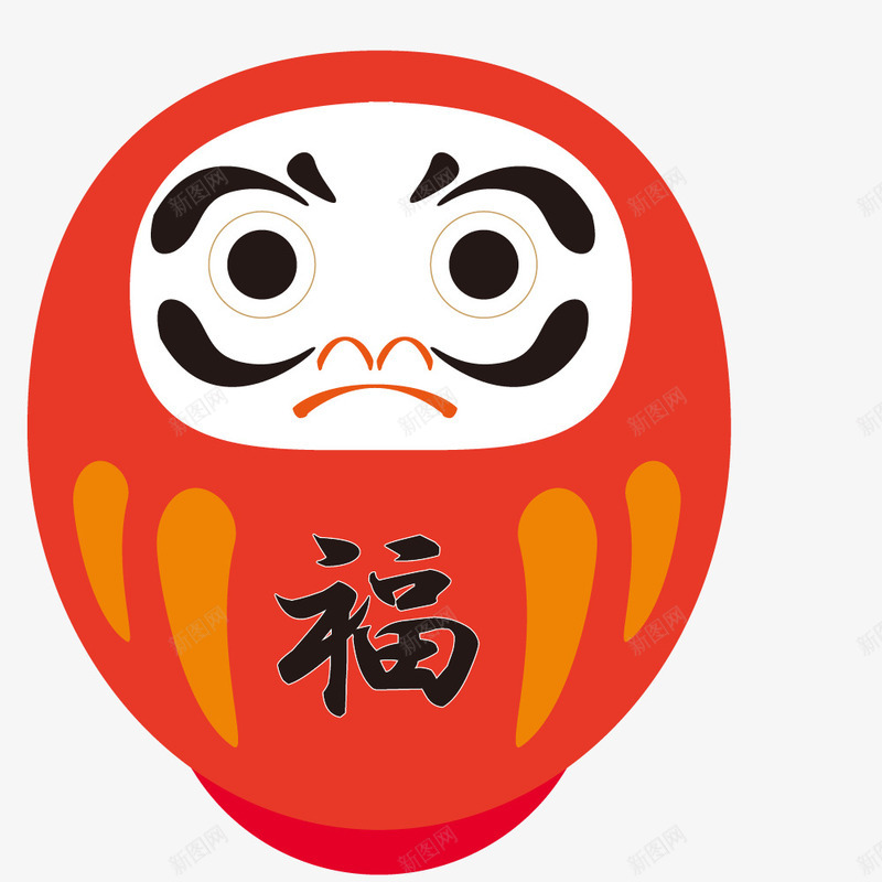 红色手绘的不倒翁png免抠素材_88icon https://88icon.com 不倒翁 免抠图 效果图 玩具 福字 装饰图 装饰画