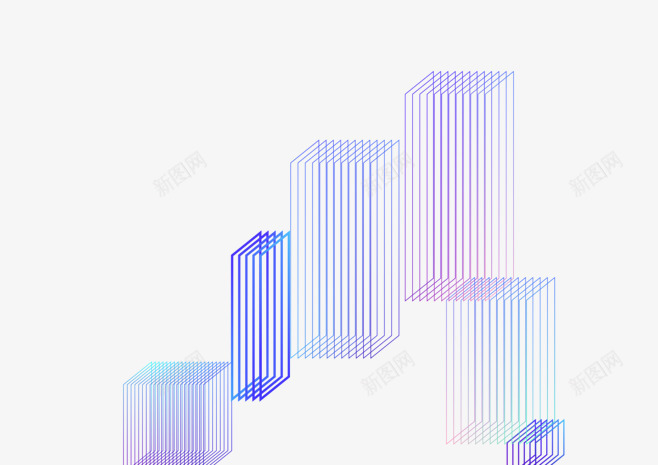 科技线条装饰png免抠素材_88icon https://88icon.com 元素效果 科技感 线条 蓝紫色 装饰
