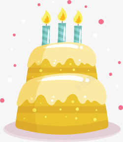 过生日黄色可爱生日蛋糕矢量图高清图片