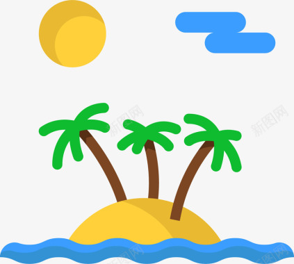 岛屿岛屿椰树图标图标