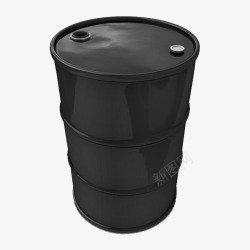 黑色圆柱桶机油桶素材