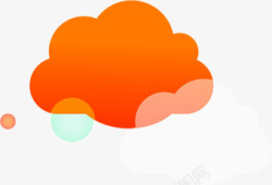 透明色云朵和橙色云朵叠加素材
