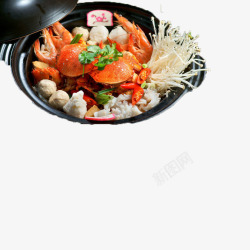 老虎蟹海鲜锅素材
