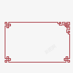 长方形花长方形中国元素边框高清图片