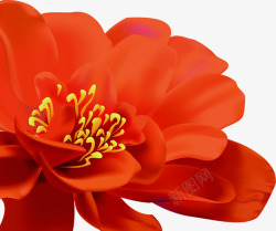 红色复古花朵文艺素材