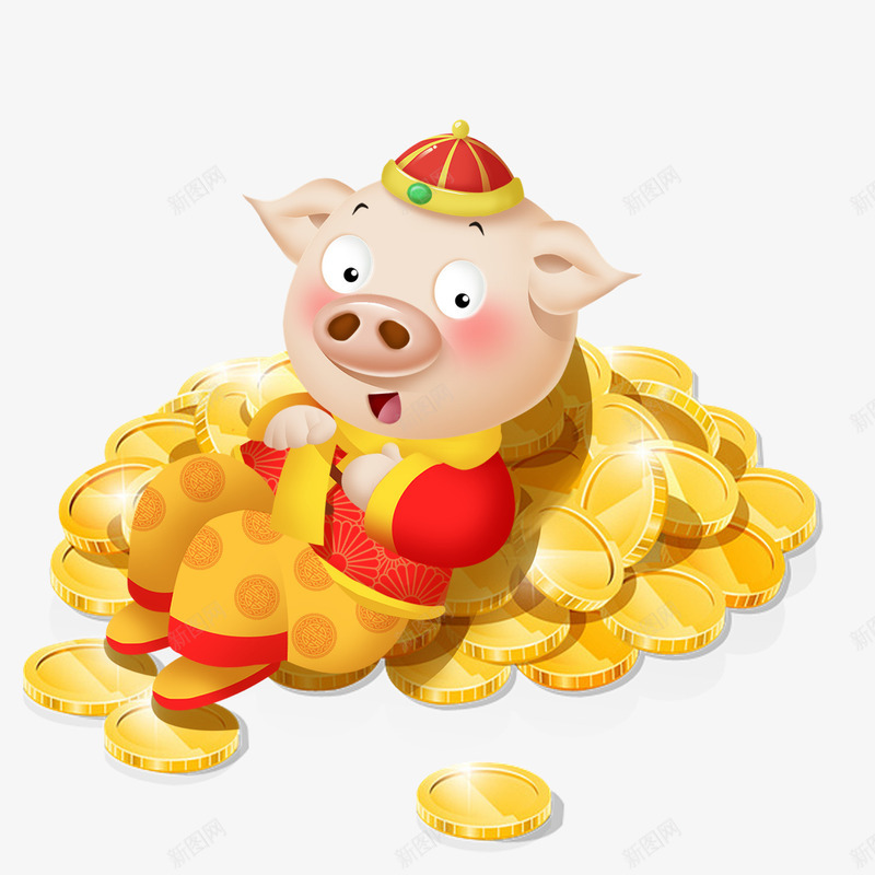 猪年快乐猪猪新年吉祥插画psd免抠素材_88icon https://88icon.com 可爱小猪 插画 新年吉祥 猪年快乐 猪年快乐猪猪新年吉祥插画 猪猪 金币