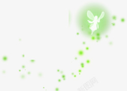 萤火虫背景绿色效果翅膀萤火虫高清图片
