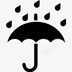 浅蓝色雨伞保持干燥标志图标图标