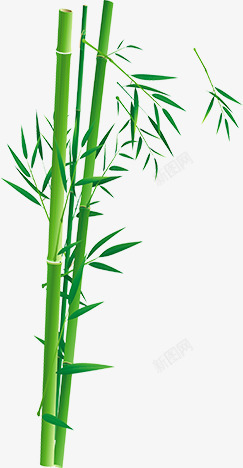 绿色卡通粽子竹叶素材