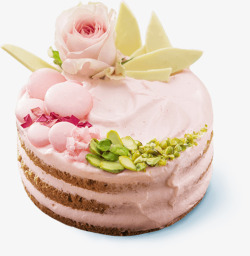 粉色玫瑰花巧克力蛋糕素材
