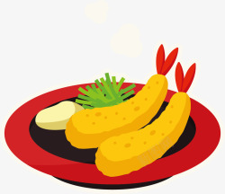 炸虾天妇罗日式料理天妇罗矢量图高清图片