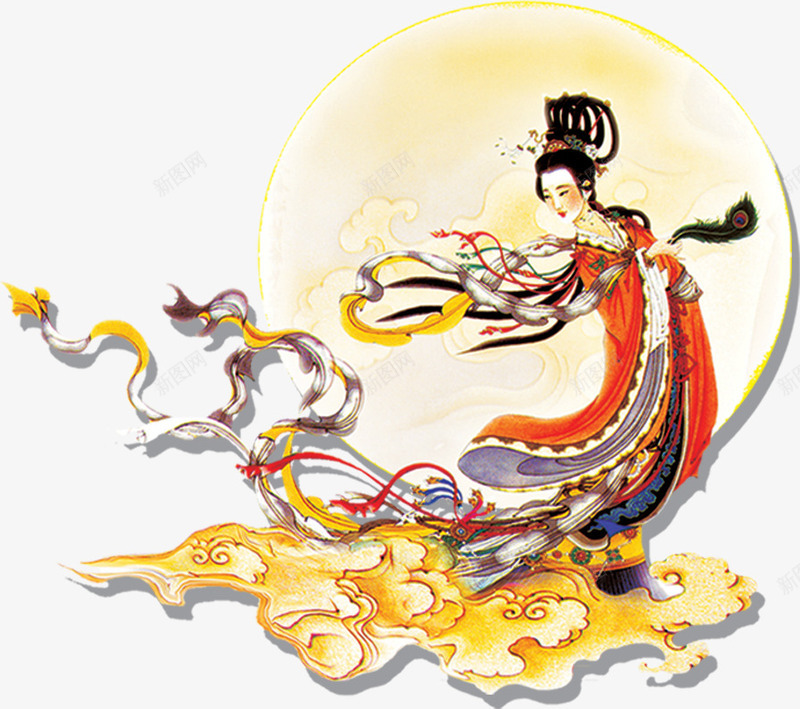 嫦娥淘宝中秋节元素月psd免抠素材_88icon https://88icon.com 嫦娥淘宝素材中秋节元素月亮
