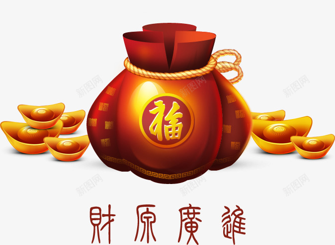 福袋png免抠素材_88icon https://88icon.com 喜庆 惊喜 福 福袋 福袋素材 红色 节日福袋 财源广进 金元宝