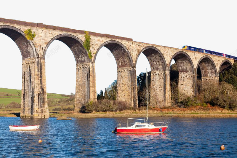 跨江大桥png免抠素材_88icon https://88icon.com 大桥 建筑 江水 石墩 船 运输 高架桥