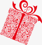 红色手绘花纹礼盒包装素材