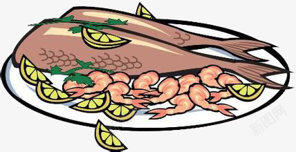 卡通海鲜食物png免抠素材_88icon https://88icon.com 卡通 海鲜 美味 虾 食物 鱼