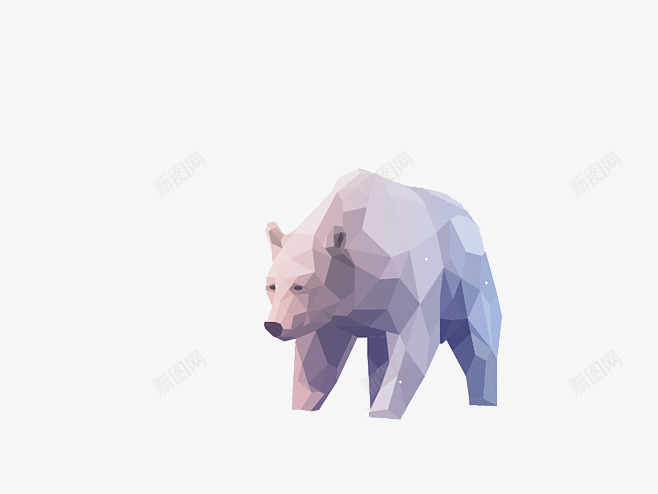 多边形的北极熊png免抠素材_88icon https://88icon.com 北极 变化 变暖 海冰