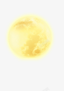 圆圆的金色月亮手绘图素材