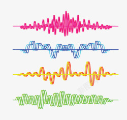彩色声波均衡器波纹矢量图素材