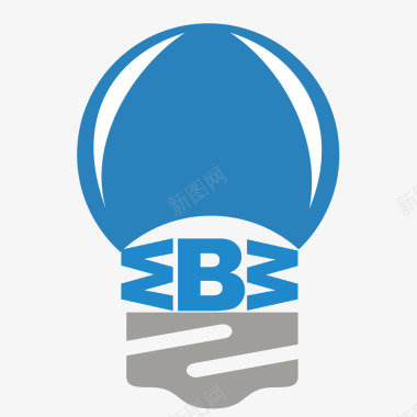 灯泡蓝色logo矢量图图标图标