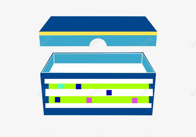 打开的方形盒子png免抠素材_88icon https://88icon.com 包装盒 拆开的盒子 拆礼盒 方盒子 礼物盒子 礼盒 蓝色 蓝色盒子 装礼物的盒子