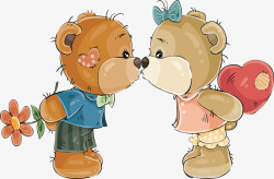 接吻小熊甜蜜亲吻的小熊高清图片
