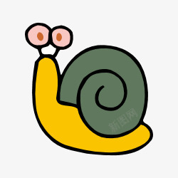 彩色蜗牛壳爬行的蜗牛高清图片