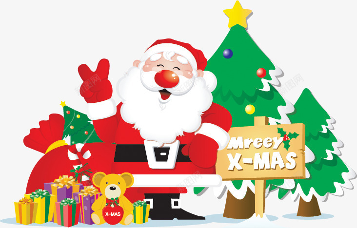 圣诞老人装饰元素png免抠素材_88icon https://88icon.com 元素 圣诞老人 装饰