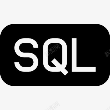 SQL文件的黑色圆角矩形界面符号图标图标