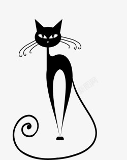 可爱卡通黑色性感猫咪素材
