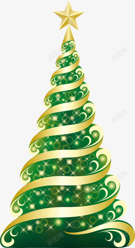 一棵圣诞树png免抠素材_88icon https://88icon.com 好看 手绘 星星 绿色