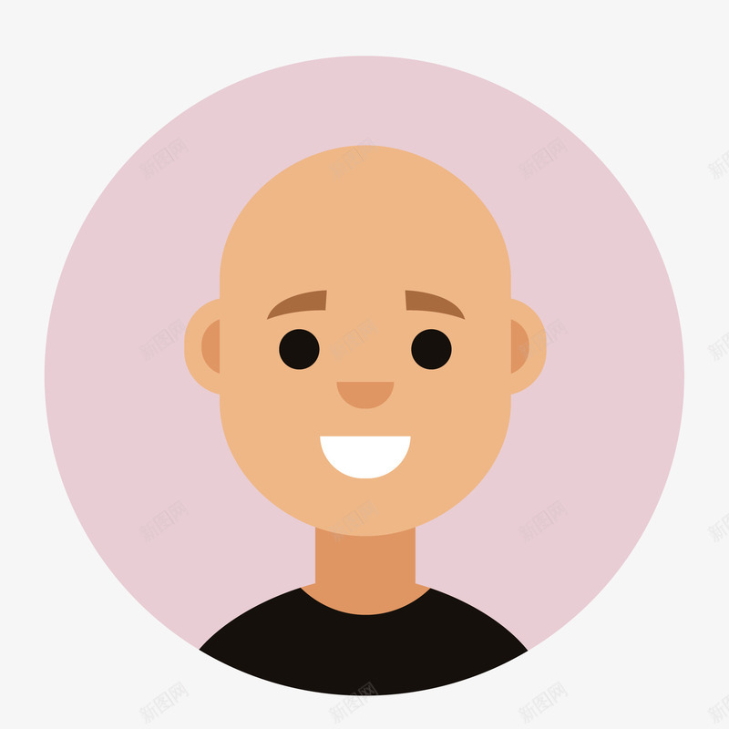 卡通光头的人物矢量图ai免抠素材_88icon https://88icon.com 人物设计 光头 卡通 标签设计 用户头像 矢量图