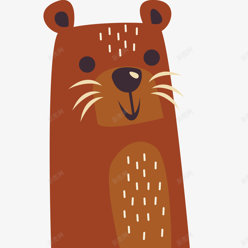 卡通可爱的棕熊矢量图ai免抠素材_88icon https://88icon.com 卡通 可爱 大自然 小动物 微笑 扁平化 棕熊 森林 矢量图