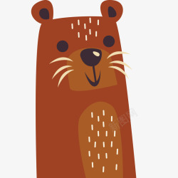 卡通可爱的棕熊矢量图素材