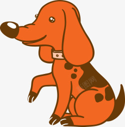 红棕色小狗卡通蹲坐着的红棕色小狗高清图片