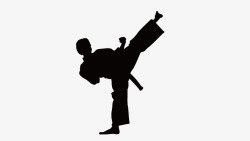武术武术对抗跆拳道人物剪影矢量图高清图片