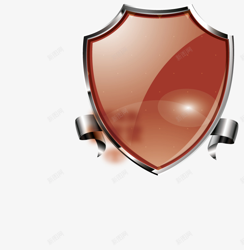 高档质感盾牌矢量图ai免抠素材_88icon https://88icon.com 保障 盾牌 质感 飘带 高档 矢量图