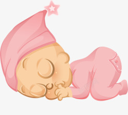 粉色可爱睡觉宝宝素材