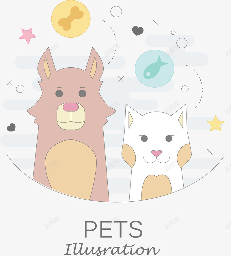 卡通宠物店小狗小猫矢量图ai免抠素材_88icon https://88icon.com 卖萌小猫 卡通小狗 卡通小猫 宠物 宠物店 小猫 矢量png 矢量图