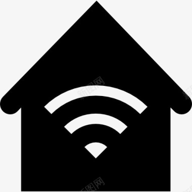 云端信号房子与WiFi图标图标