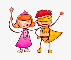 儿童节情侣装饰图案素材