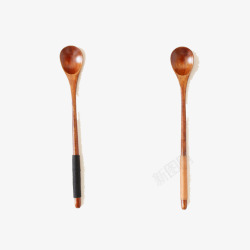 长柄勺木质勺子高清图片