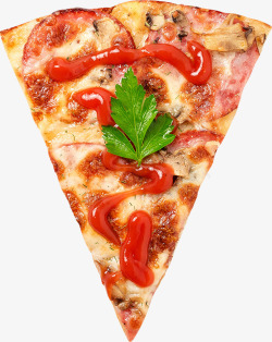 番茄酱一块披萨高清图片