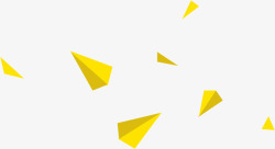 黄色漂浮三角形标签素材