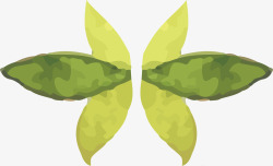 绿色蝴蝶树叶矢量图素材