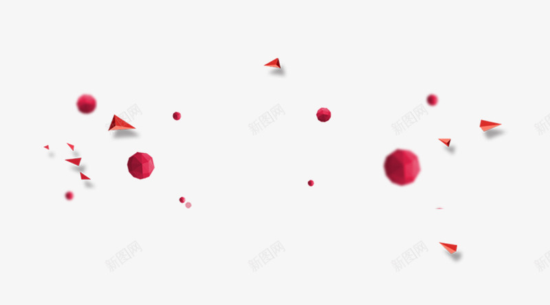 漂浮红色立体三角形png免抠素材_88icon https://88icon.com 圆球 漂浮 立体三角形 红色
