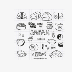 阴阳鱼美味日本料理矢量图高清图片