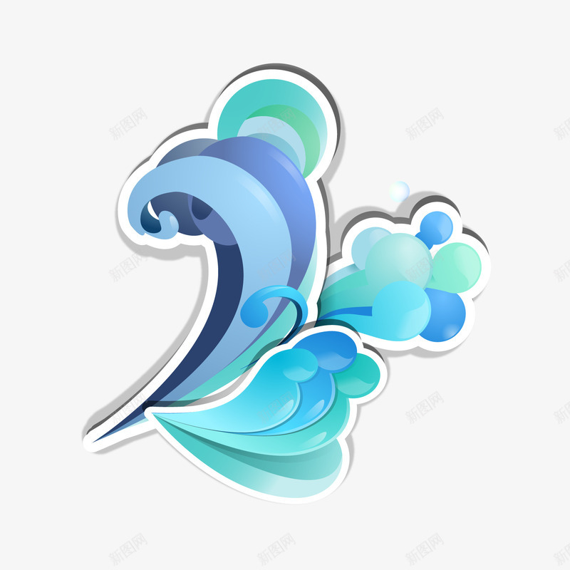 卡通海浪浪花png免抠素材_88icon https://88icon.com 卡通 浪花 海浪